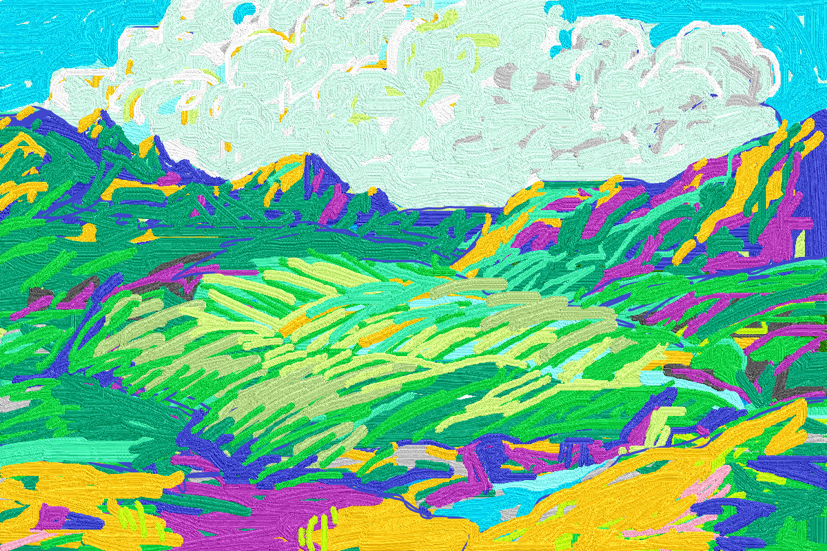 Colorful digital landscape painting